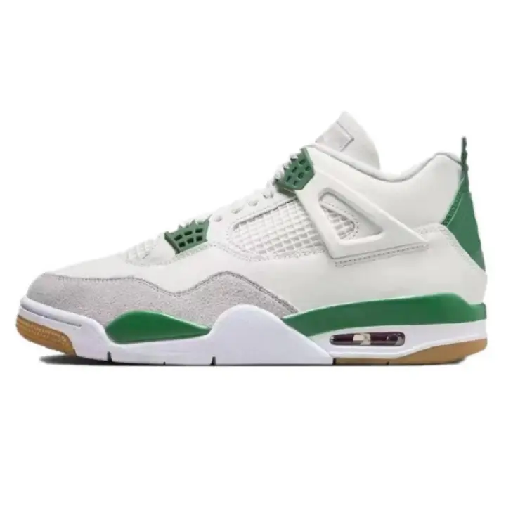 Entrenadores Gran Tamaño Zapatillas Baloncesto Hombre Zapatillas Mujer al aire libre, Zapatos de baloncesto verdes y blancos - 1