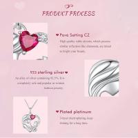 Collar para Madre E Hija en Plata de Ley 925 con Colgante de corazón y pies de Mamá y Bebe, Gift PARA EL Día DE LA Madre, para mamá y abuela. - details 3