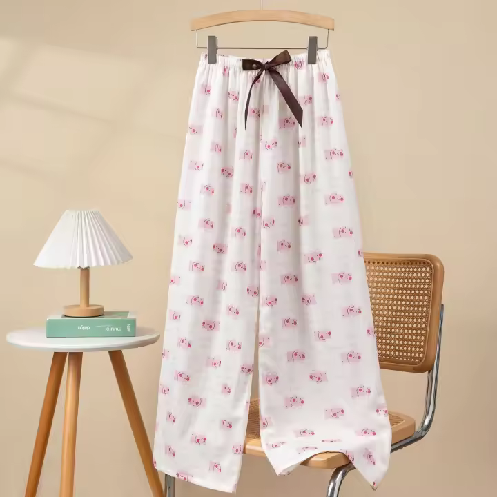 Pijamas de algodón con burbujas para mujer, nuevo estilo informal de verano familiar, se puede usar s, a prueba de balas, suelto de talla grande - 1