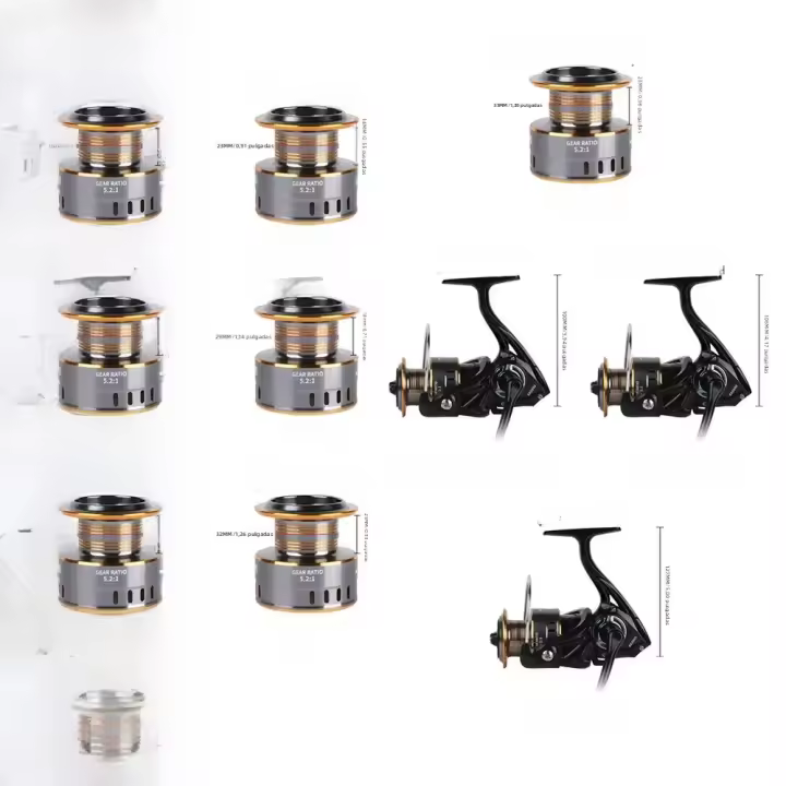 Carrete De Pesca De Spinning Profesional Ultra Ligero Ratio De Engrosamiento 5.2:1 26LB Max Drag Spool De Metal Para Agua Dulce Y Salada - 1
