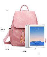 Mochila de Cuero pu para Mujer, Bolsa de viaje informal, Monedero, 2 Piezas - details 0