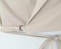 Conjunto de Dos Piezas para Mujer OUWU Chaleco Corto con Lazo y Pantalones Rectos de Cintura Alta con Cremallera Moda Urbana Chic - details 8