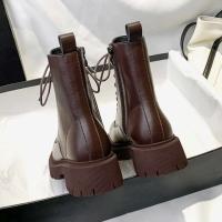 Ocio Chelsea nieve mujer invierno nuevos zapatos de tobillo de plataforma de tacón medio botas de moto de piel cálidas - details 2