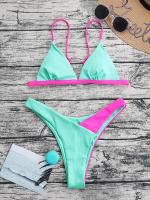 Conjunto de Bikini con Push-up para mujer, traje de baño liso con Espalda descubierta, dos piezas, cintura alta, 2023 - details 6