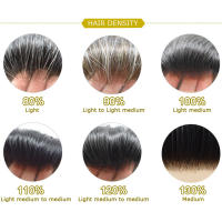 Q6 Base Prótesis capilar para hombres Línea de cabello invisible Sistema de cabello para hombres Peluca masculina de cabello humano natural Sistema de cabello masculino transpirable Q6 Base de piel Peluquín para hombres con nudos blanqueados - details 15