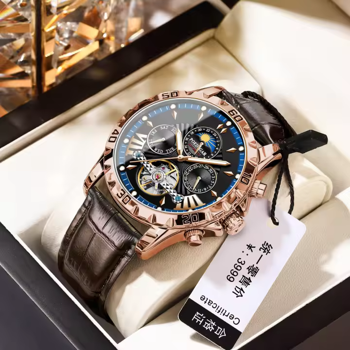 Reloj mecánico para hombre totalmente automático de marca suiza nuevo reloj luminoso impermeable. - 1