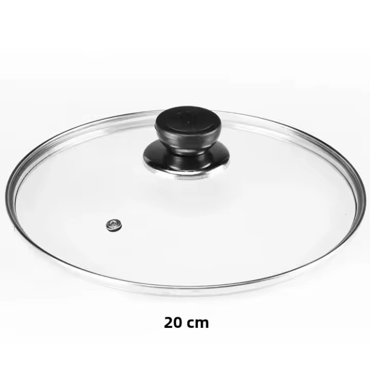 Tapa de sartén redonda de vidrio templado, accesorio de cocina, partes de olla, visibilidad vertical, tapa horizontal de 20-30 cm - 1