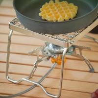 Parrilla de Camping Plegable de Acero Inoxidable Combinación Portátil de Fuego de Bonfire y Estufa de Madera para Exteriores - details 7