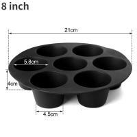 Molde de silicona antiadherente para freidora de aire, 7 tazas para magdalenas de 3,5 a 5,8 L, accesorios para Mini molde para pasteles - details 8
