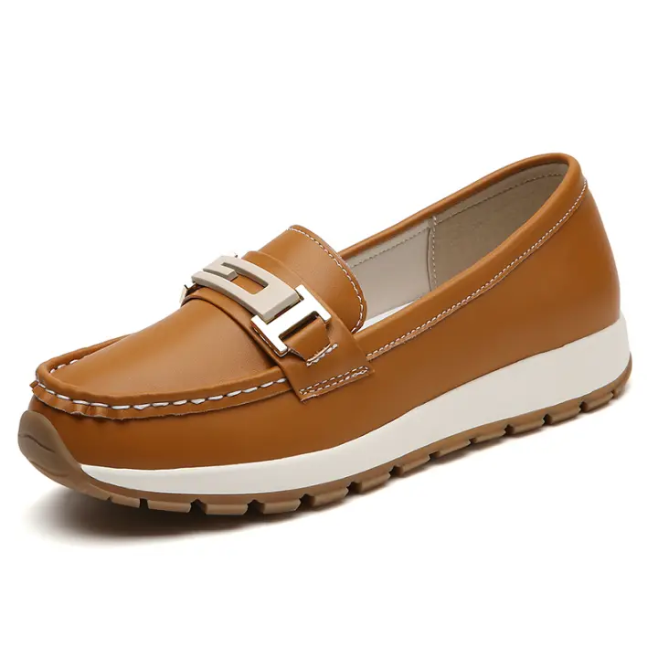 Zapatos casuales de negocios para mujer Mocasines cómodos y ligeros Zapatos planos de trabajo sin cordones - 1