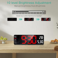 ORIA Reloj de Pared Digital, 13'' Reloj de Pared LED, Reloj de Mesa LED con Control Remoto, Pantalla de Fecha/Hora/Temperatura, Atenuador de Brillo, Temporizador, 2 Alarmas - details 2