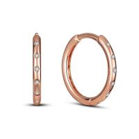 Pendientes redondos de circonio para mujer, colección de joyas geométricas, plata pura, oro rosa, accesorios de regalo - details 23