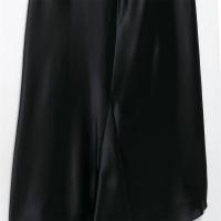 PB & ZA2025silk satén textura lencería estilo espalda descubierta temperamento vestido de noche vestido con tirantes ropa de verano para mujer - details 7