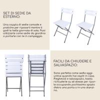 Set 2 Sillas De Exterior, Sillas Plegables, Acero Plástico, Gris Claro, Ahorro De Espacio, para Balcón Camping - Dimensiones AxANxFON: 78 x 37 x 45 cm - Art - details 12