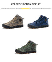 Botines impermeables para hombre, botas de nieve cálidas de felpa, zapatillas de trabajo para exteriores, zapatos descalzos de invierno - details 8