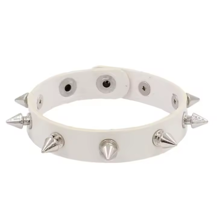 Pulsera gótica con tachuelas y remaches, brazalete negro ajustable de cuero Pu, brazalete Rock Punk - 1