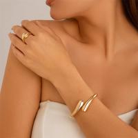 Brazalete de Metal Ancho Diseño de Gota de Agua Gruesa Pulsera Trenzada Irregular Gruesa - details 5