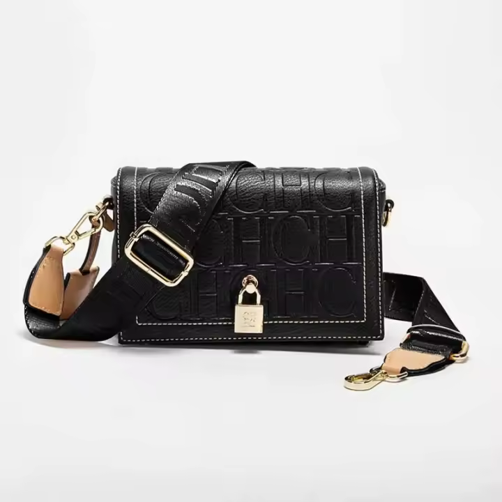 CH-Bolso de hombro para mujer, marca 2024, bolso estampado de Color sólido, modelo de diseño de moda, accesorios de Metal, hebilla, mochila de lujo de alta gama - 1