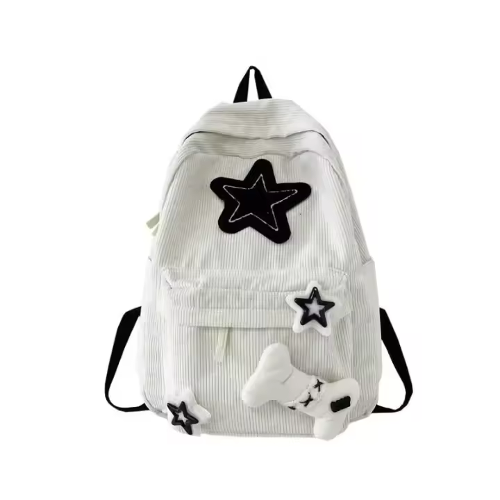 Mochila para Laptop con Patrón de Estrellas para Chicas Y2K, Mochila Escolar de Gran Capacidad para Adolescentes, Mochila de Pan - 1