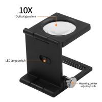 Lupa de Tela Fotográfica Plegable de Aleación de Zinc 10X Lupa LED de Ojo de Paloma - details 1