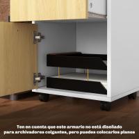 Mueble de Oficina Móvil con Cajón y Gabinete Soporte de Impresora con Ruedas Tamaño 40x35x60 cm - details 6