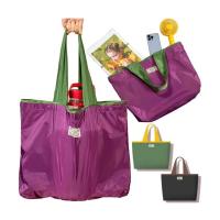 Bolsa de comestibles reutilizable, bolsa de compras plegable de gran capacidad con cierre de cordón, bolso de hombro ecológico plegable - details 6
