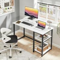 Computadora con Estantes Reversibles Almacenamiento Mesa Oficina para Ahorro Espacio y Mesa Estudio Pequeña para Montaje SencilloBlanco - details 5