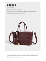 Bolso de mano de gran capacidad, nuevo bolso grande y versátil para mujer, bolso de hombro, bolso de cesta de verduras tejido elegante francés. - details 23