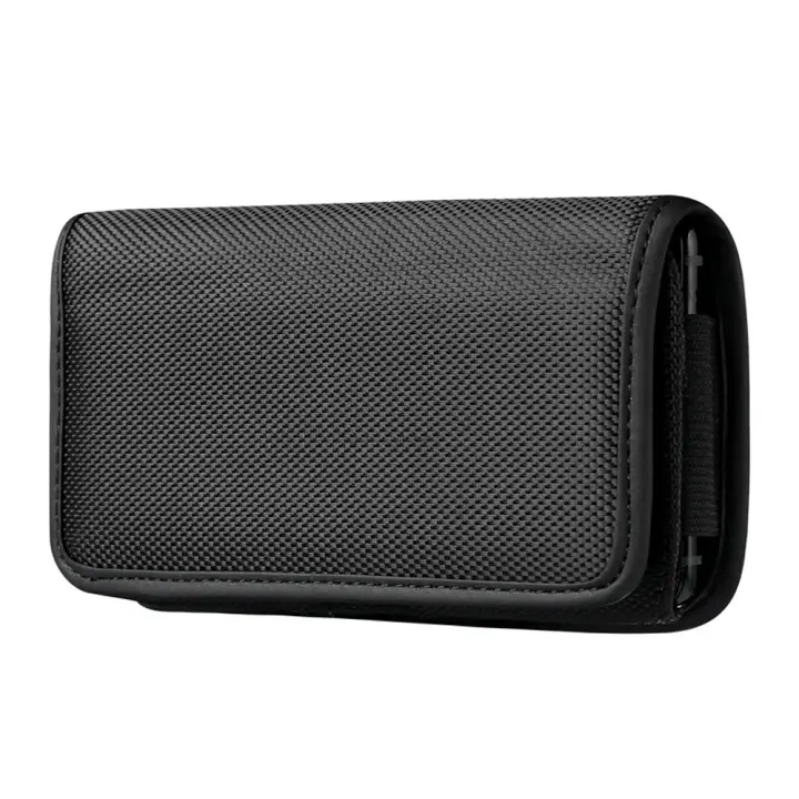 Bolsa negra para teléfono móvil, funda para cinturón de tela Oxford de 3,5-6,3 pulgadas, riñonera para teléfono, funda para teléfono móvil, bolsa para teléfono con Clip para cinturón - 1