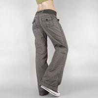 Pantalones de tejido con empalme acanalado de calle, pantalones anchos rectos con herramientas delgadas, pantalones vaqueros informales con correa - details 3