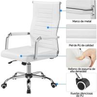 Respaldo Alto Hogar Oficina Ergonómico Tapizada Cuero PU Capacida Carga 136 KG - details 2
