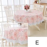 Mesa de comedor redonda de plástico PVC estilo flor, tela impermeable limpiable, decoración del hogar, mantel, cubierta de mesa, mantel de cocina - details 3
