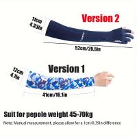 1 par de mangas de protección UV refrigeradas, guantes de ciclismo al aire libre para el verano, cubiertas de manga delgadas de 2 dedos extendidos, material de nylon 100.00%, material PA, 190g/ ㎡ , lavable a mano - para hombres y mujeres, guantes de - details 3