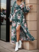 Vestido Largo de Manga Grande con Estampado Cuello en V, Moda Coreana Harajuku para Mujeres - details 19
