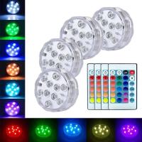 LED de buceo con batería RGB 10LED, luz subacuática para piscina de jardín nocturno, florero de boda - details 0