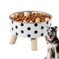 Cuenco de acero inoxidable antiasfixia para gatos, comedero antideslizante con soporte, cuenco elevado para gatos, rejilla/punto de onda, alimentador para perros de pie alto - details 7
