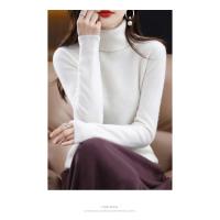 Suéter de cachemira de lana de 100% para mujer, suéter tejido con cuello alto, jerséis de manga larga, ropa de otoño e invierno, Jersey cálido, Tops - details 25