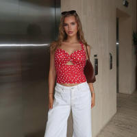 BUNO-Tops cortos rojos estampados sin mangas ajustados Y2K Tops 2025 novedad de verano dulce lindo Fiesta Club playa Casual High Street mujeres Camis - details 8