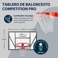 Tablero de Baloncesto Competition Pro - Canasta de Baloncesto con aro de clavado elástico para Montaje en Pared para niños y Adultos - details 1