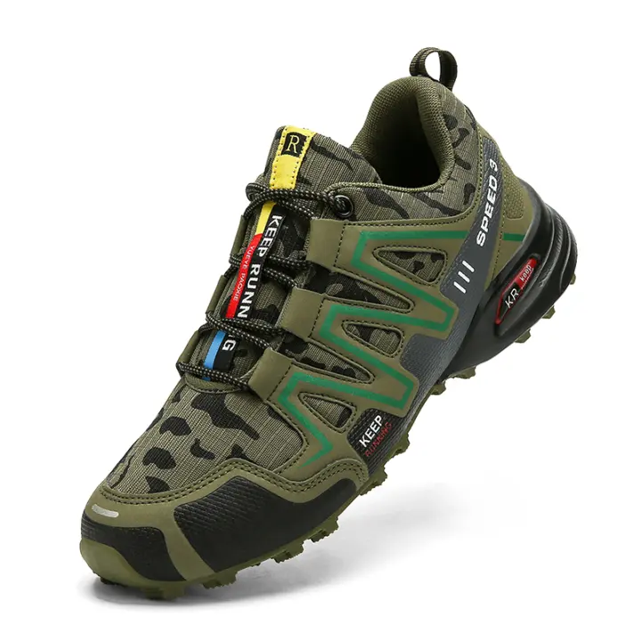 Zapatos de senderismo resistentes al agua para hombre, zapatillas de deporte para exteriores, calzado ligero antideslizante para caminar - 1