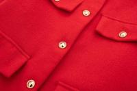 Chaqueta Corta Elegante para Mujer 2024 Cuello Redondo Manga Larga Abrigo con Bolsillo de Volteo Casual de Moda para Mujeres - details 18