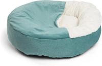Cama de felpa suave con capucha para mascotas, cama redonda lavable, cueva calmante ortopédica para perros y gatos - details 5