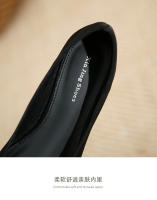 Zapatos de tacón bajo con punta en punta y diamantes de imitación negros de alta gama - details 16