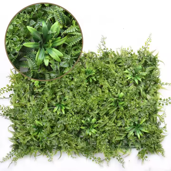 Panel de pared de césped artificial resistente a los rayos UV, tamaño 40*60 cm, forma cuadrada, panel de pared de plantas de plástico, color verde, panel de cerca de privacidad - 1