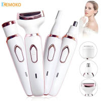 Depiladora de eliminación indolora 4 en 1, recortadora recargable, maquinilla de afeitar corporal para mujer, cara, pierna, axila, Bikini, afeitadora púbica, removedor de vello - details 0