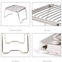 Rejilla plegable multifuncional para fogata, utensilios de cocina portátiles para acampar al aire libre, parrilla para barbacoa, estante para estufa de gas de madera - details 2
