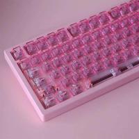 Pink Transparent Theme Keycap 114Key PC Custom Original Girl Cherry Profile Gaming Key Cap for nical Keyboard - details 1