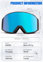 Kapvoe-Gafas de esquí para Snowboard, lentes de doble capa, antivaho, para deportes al aire libre y esquí - details 13