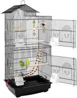 Jaula para pájaros de 2 puertas para pájaros, canarios, adoquines, periquitos, periquitos, piñones, metal, juguete incluido, perchas giratorias - details 0