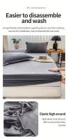 Juego de Ropa de Cama Clásica de Poliéster 3 Piezas: Sábana Ajustable, Fundas de Almohada Transpirables, Suaves para la Piel - details 5